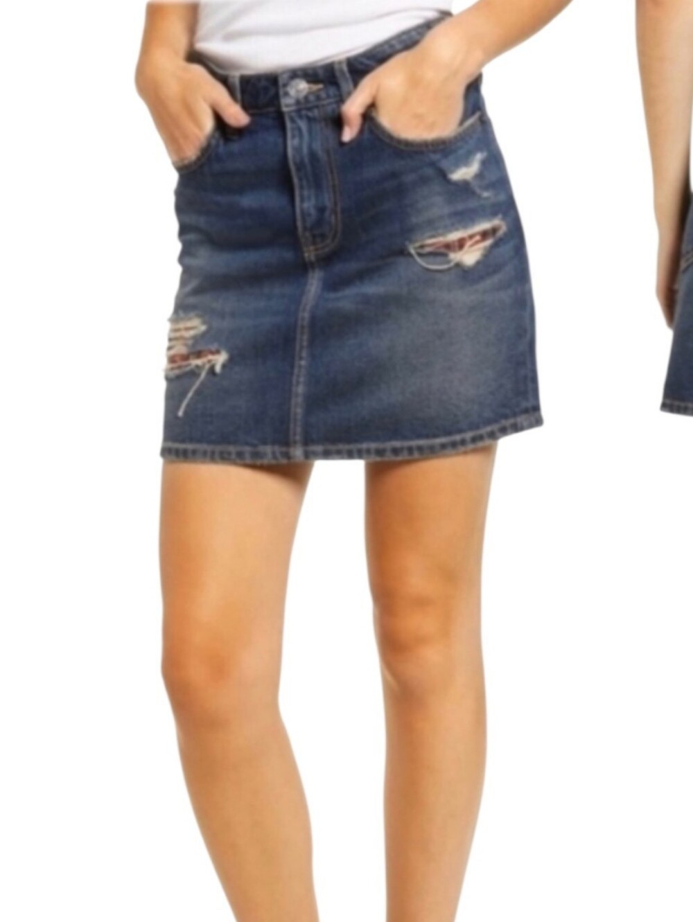 Current/Elliott 5-Pocket Y2K Denim Mini Skirt Size 29